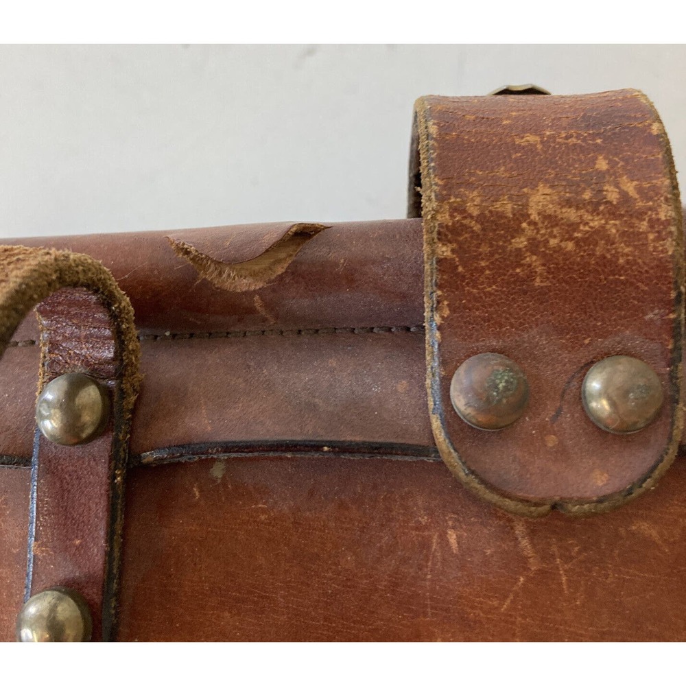 Vintage John Romain Purse Brown Leather Doctors Bag Handbag Look - Picture 9 of 12